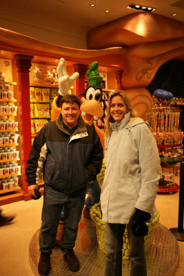 Michele and John in the Disney store on 5th Avenue