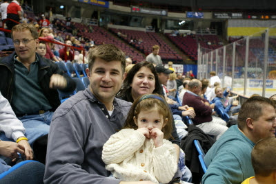 Katie, Joe and Cheryl at the Albany River Rats Game